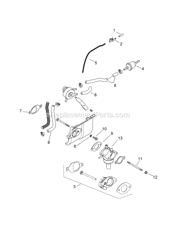 Kohler Sv591-3212 Fuel System Diagram and Parts List for LTX1040 (13AX90AS056, 13WX90AS009, 13WX90AS010, 13WX90) (2014) Cub Cadet Lawn Tractor